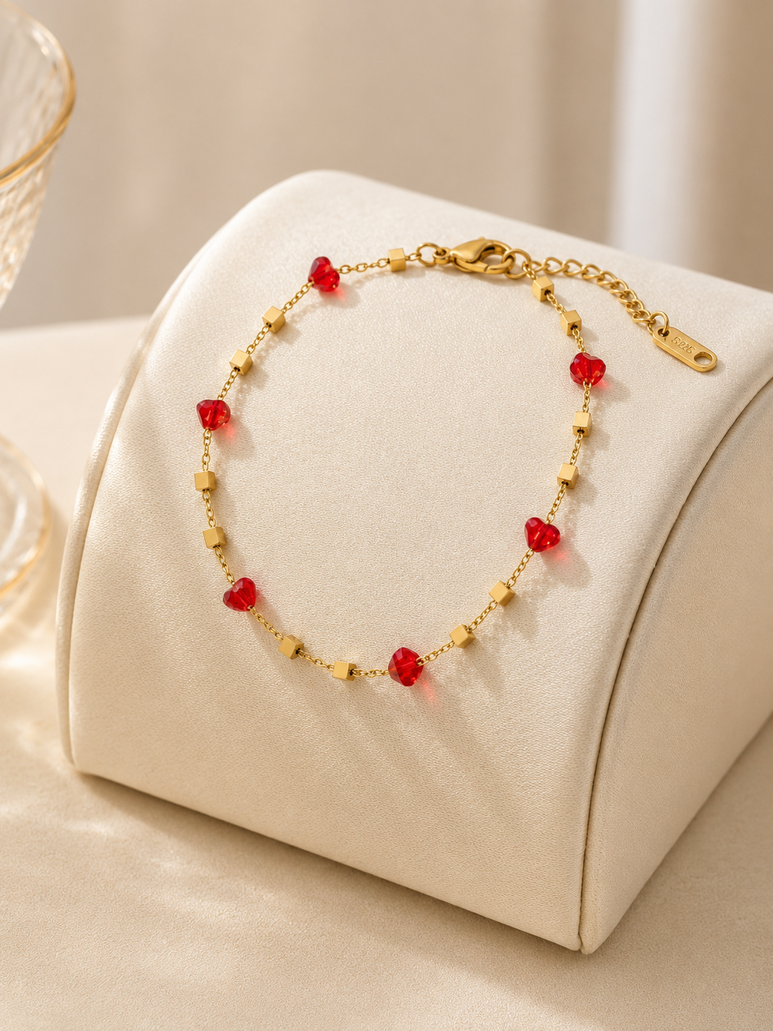 bracelet with red beads