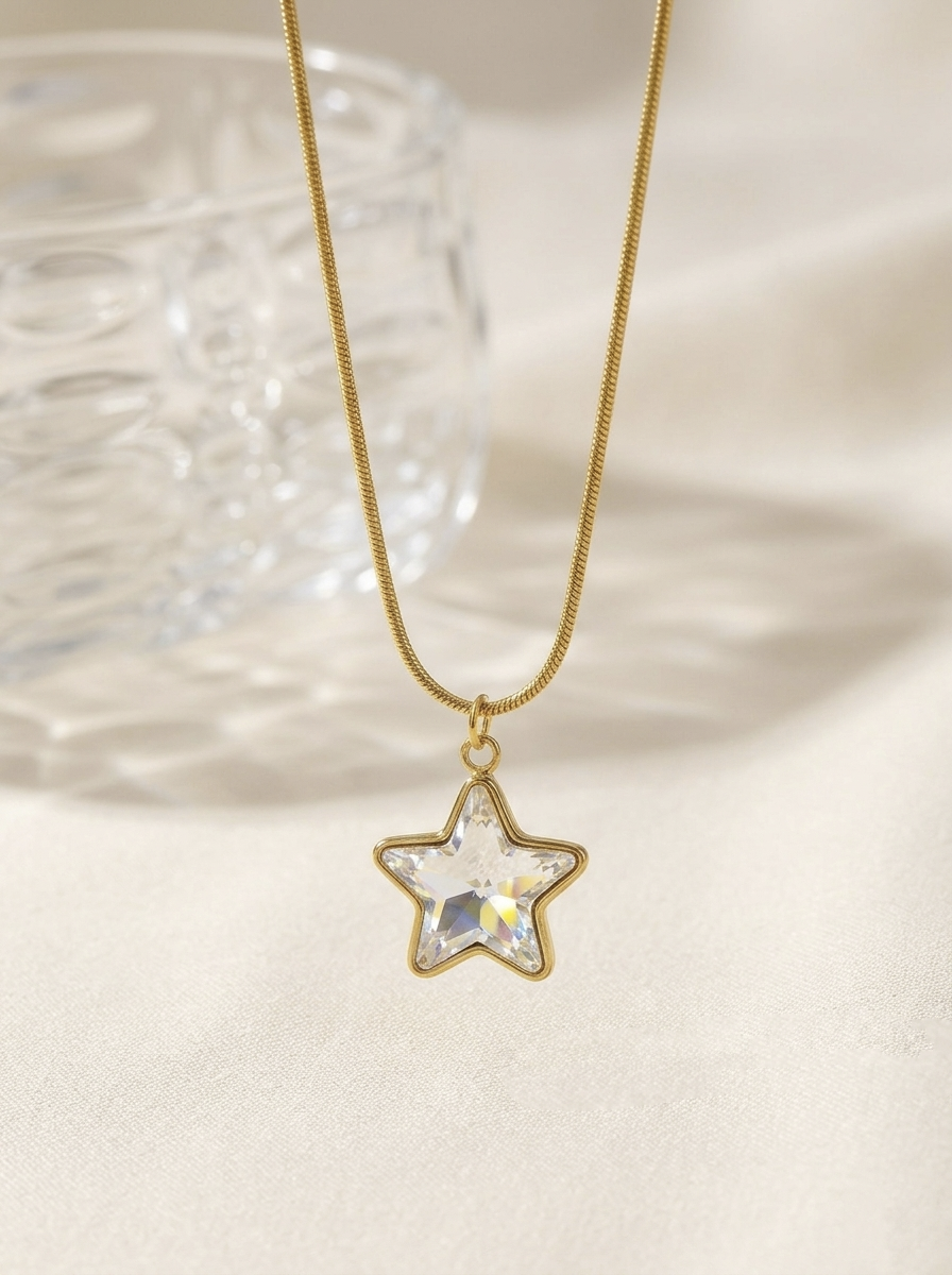 zirconia star pendant | 304 stainless steel